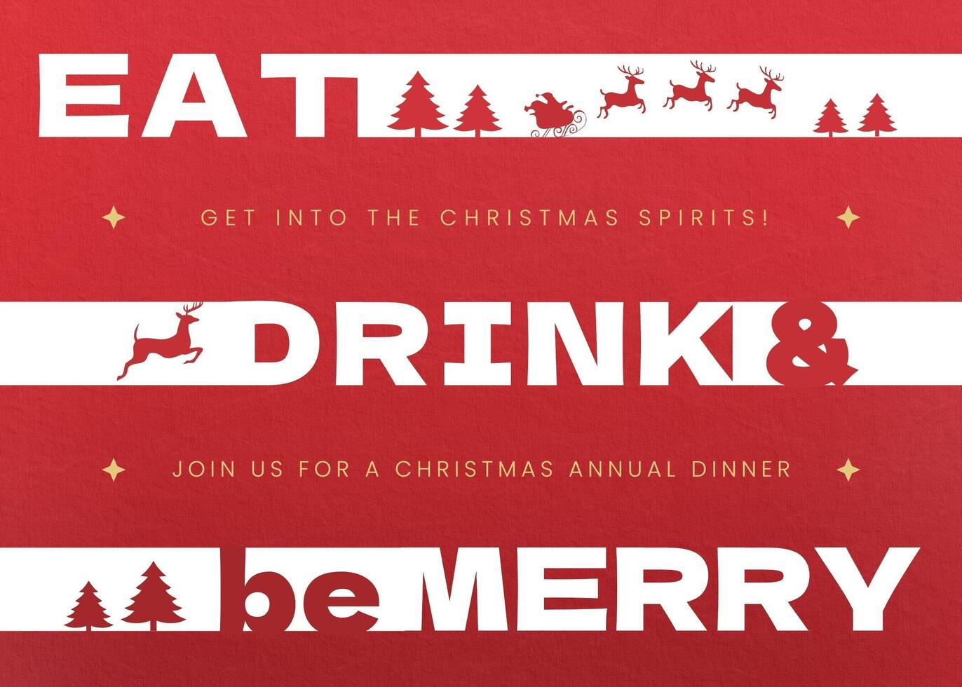 Minimalist Christmas Annual Dinner Invitation Greeting Card template