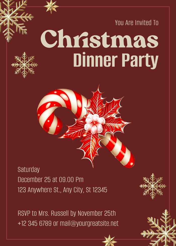 Christmas Dinner Invitation template