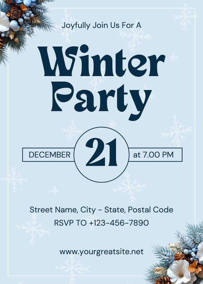 Winter Party Invitation template