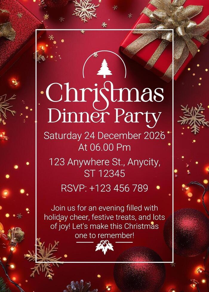 Christmas Dinner Invitation template