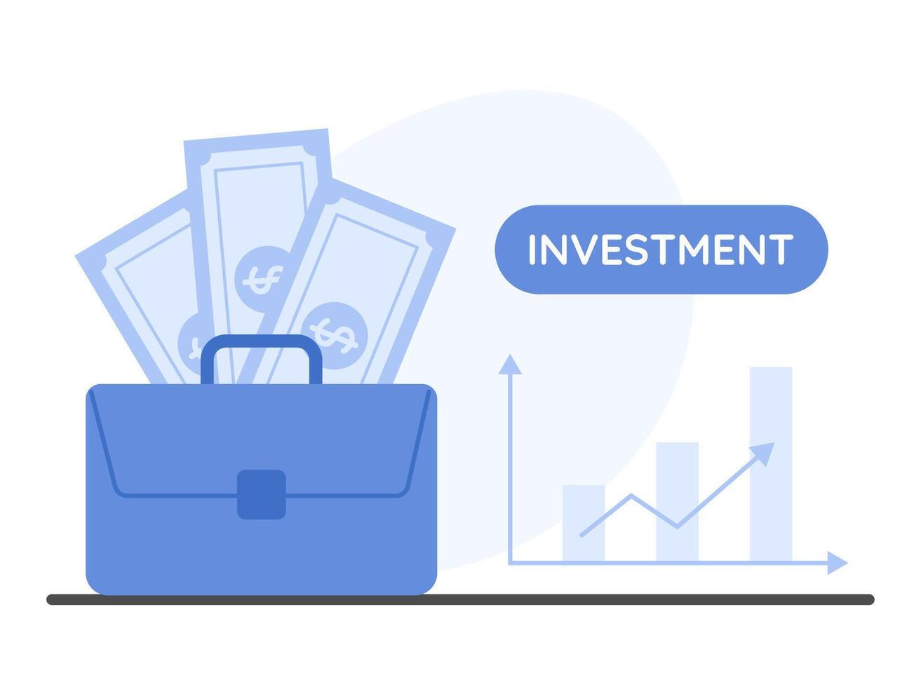 Tax calculation and financial planning. Briefcase with tax form, calendar, and chart indicating profit growth vector