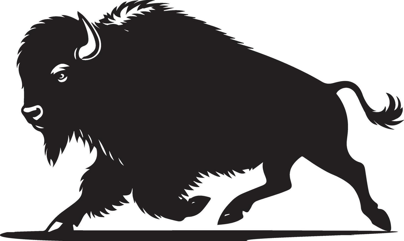 Bison silhouette illustration vector