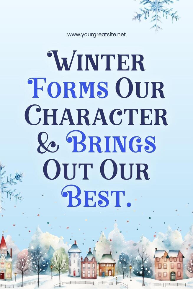 Quotes of Winter Pinterest Graphic template