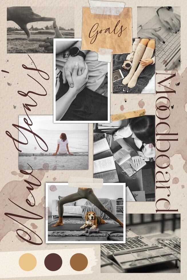 New Year's Goals Moodboard for Pinterest Graphic Post template