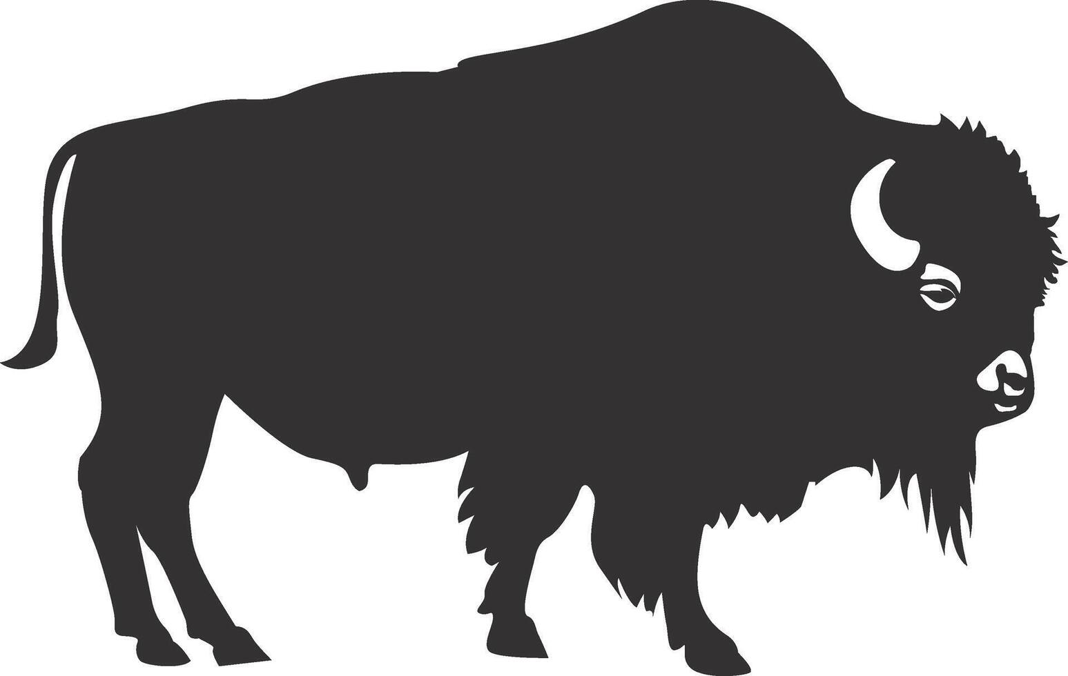 A bison is shown in silhouette on a white background vector