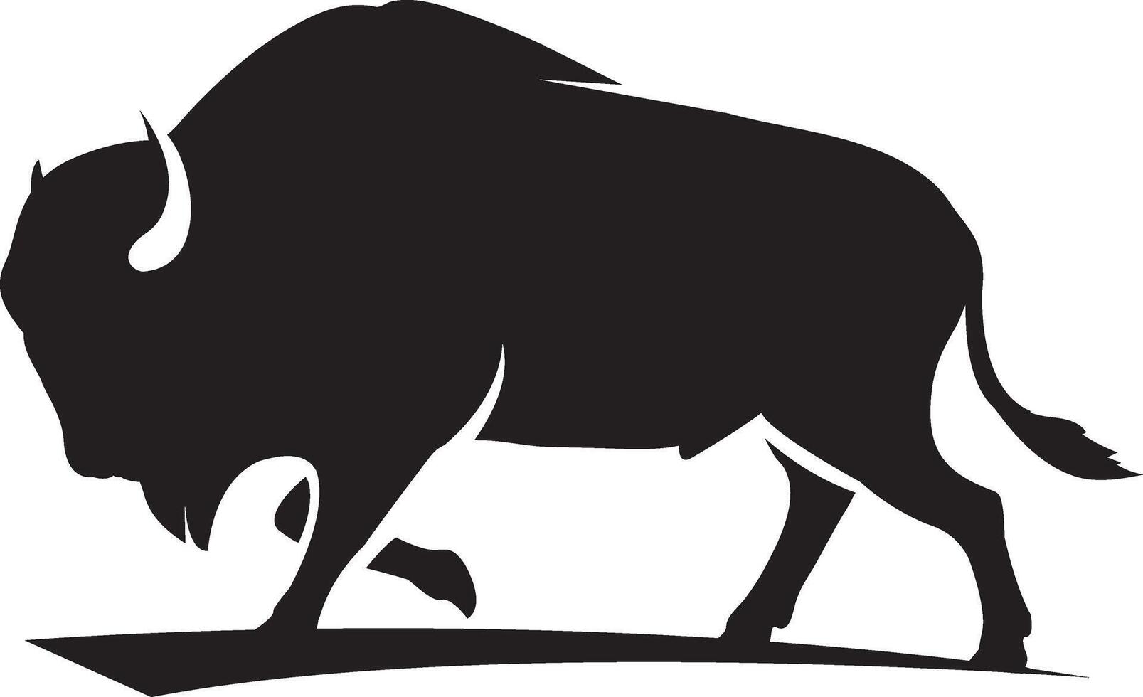 A silhouette of a bison on a white background vector