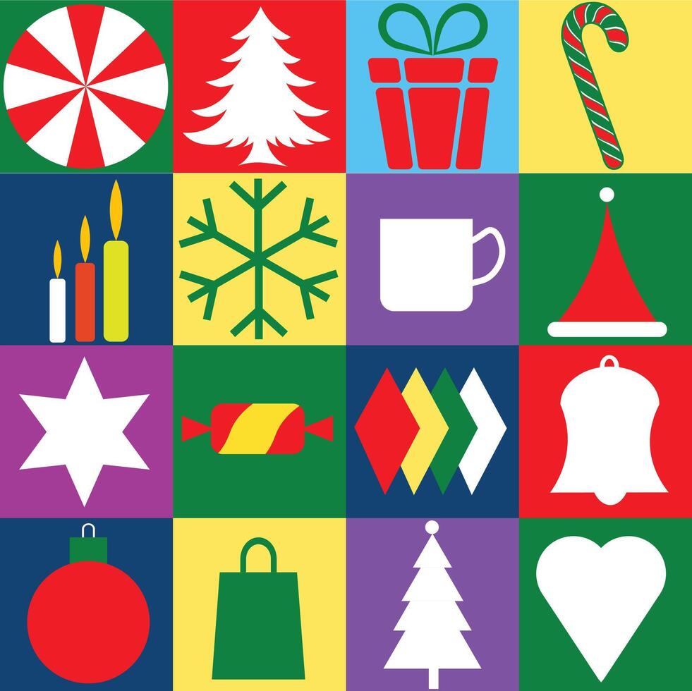 Merry Christmas Icon Pack vector