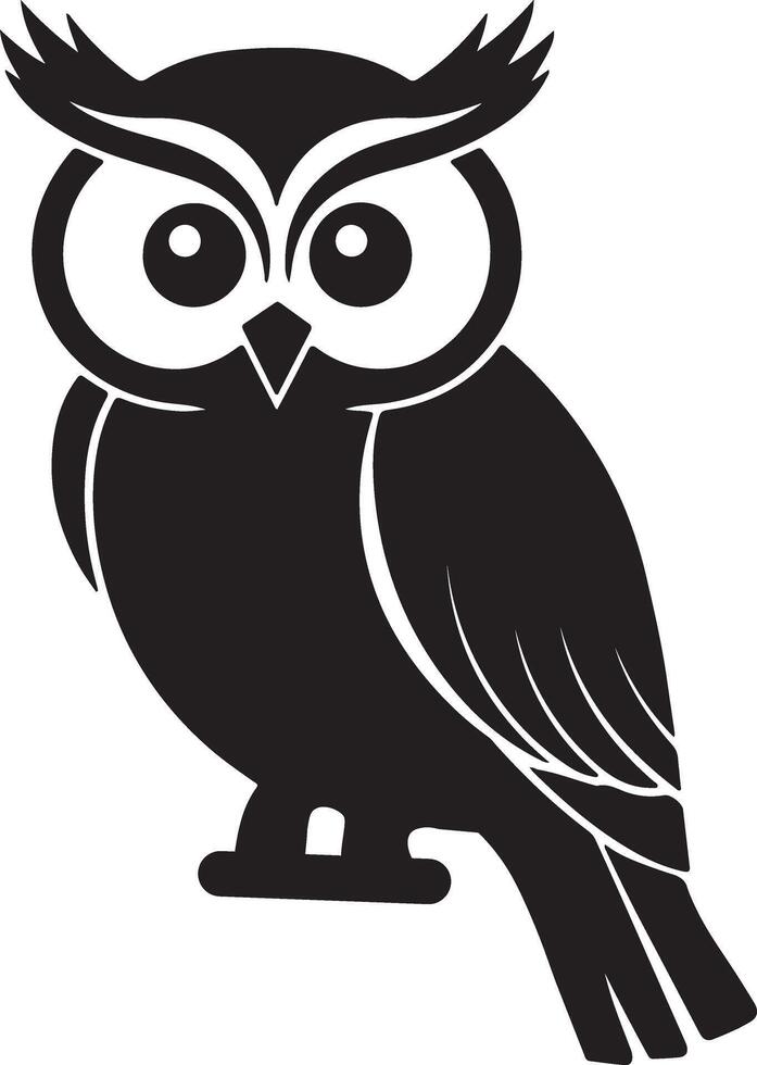 Detailed Owl Bird Silhouette for Wildlife Preservation Campaigns vector