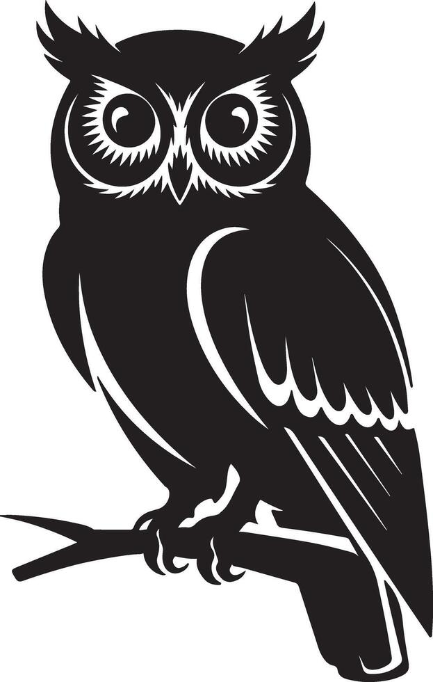 Timeless Black Owl Silhouette for Classic Home and Office Decor vector