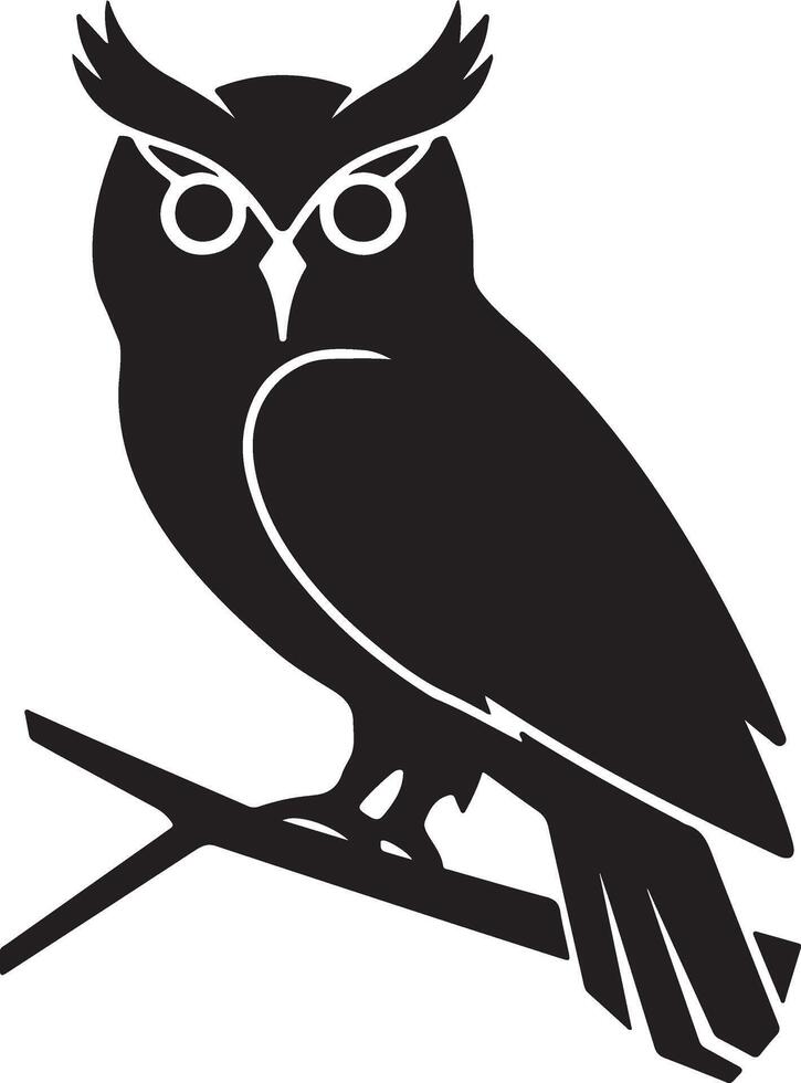 Elegant Owl Silhouette Design Perfect for T-Shirts, Stickers, Wall Art, and Stationery vector