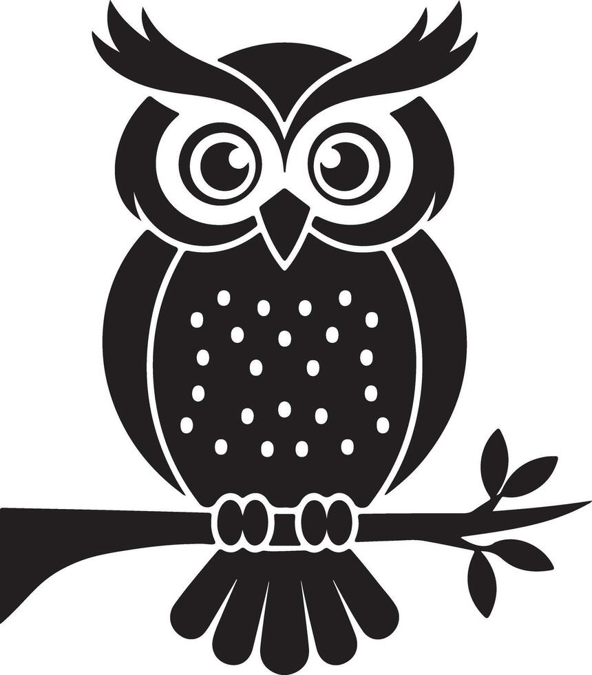 Bold Black Owl Silhouette for Halloween and Gothic Themes vector