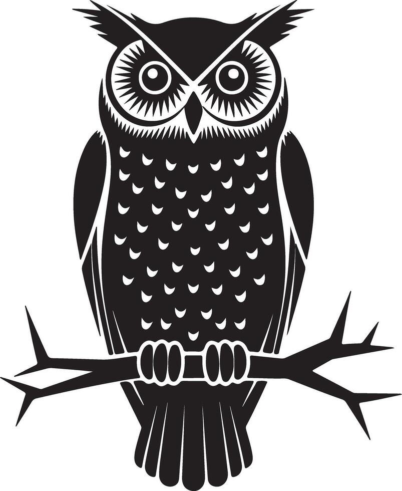 Stylish Owl Bird Silhouette for Nature and Wildlife Enthusiasts vector