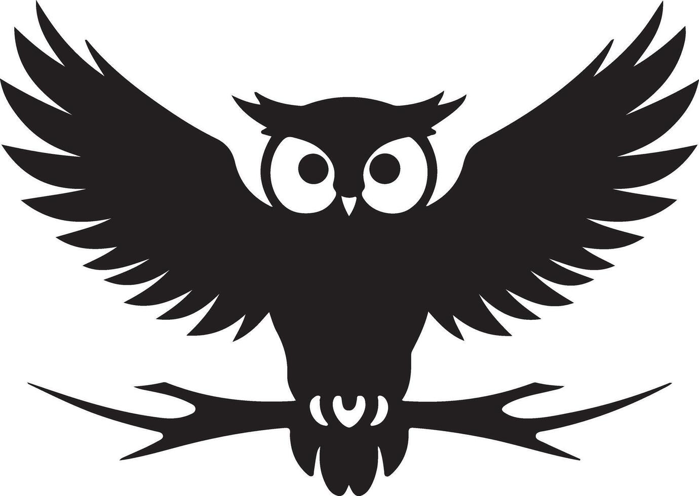 Elegant Owl Bird Silhouette Perfect for Wall Art and DIY Crafts vector