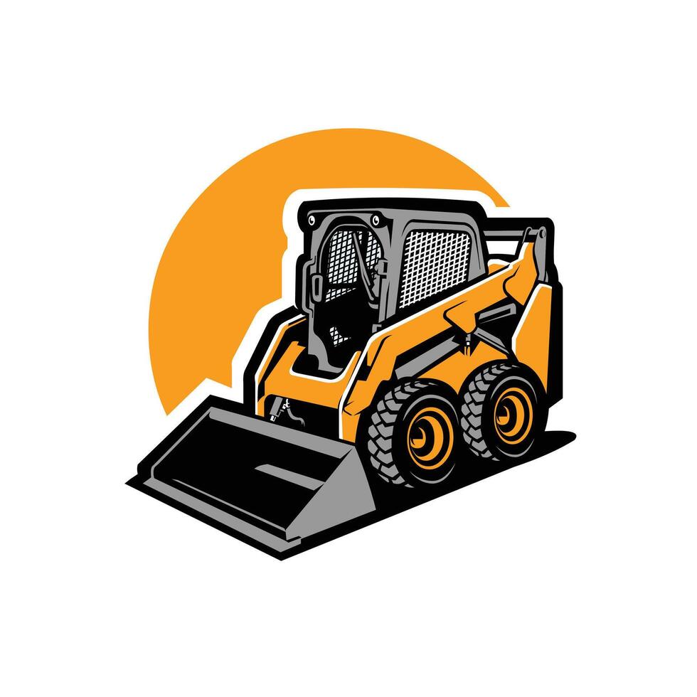 Premium skid steer loader illustration vector