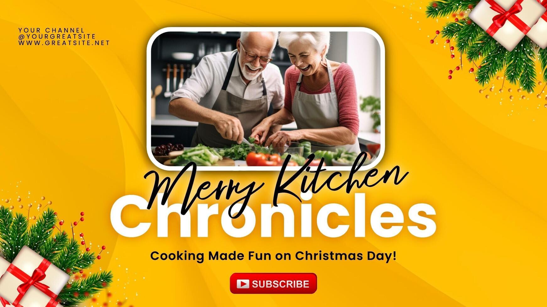 Cooking On Christmas Youtube Banner template