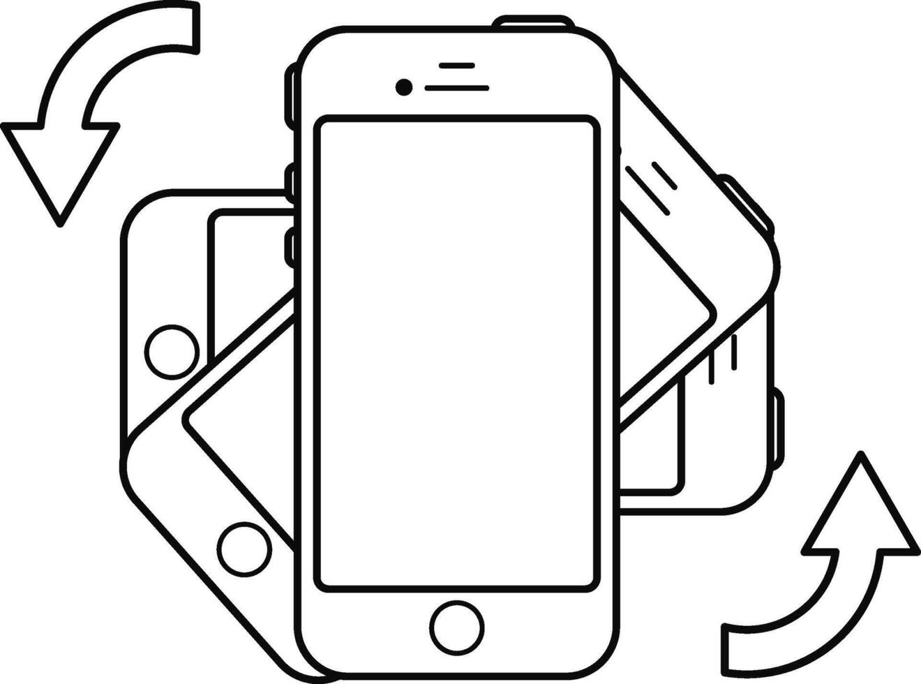 Rotate Your Phone illustration an outline style vector