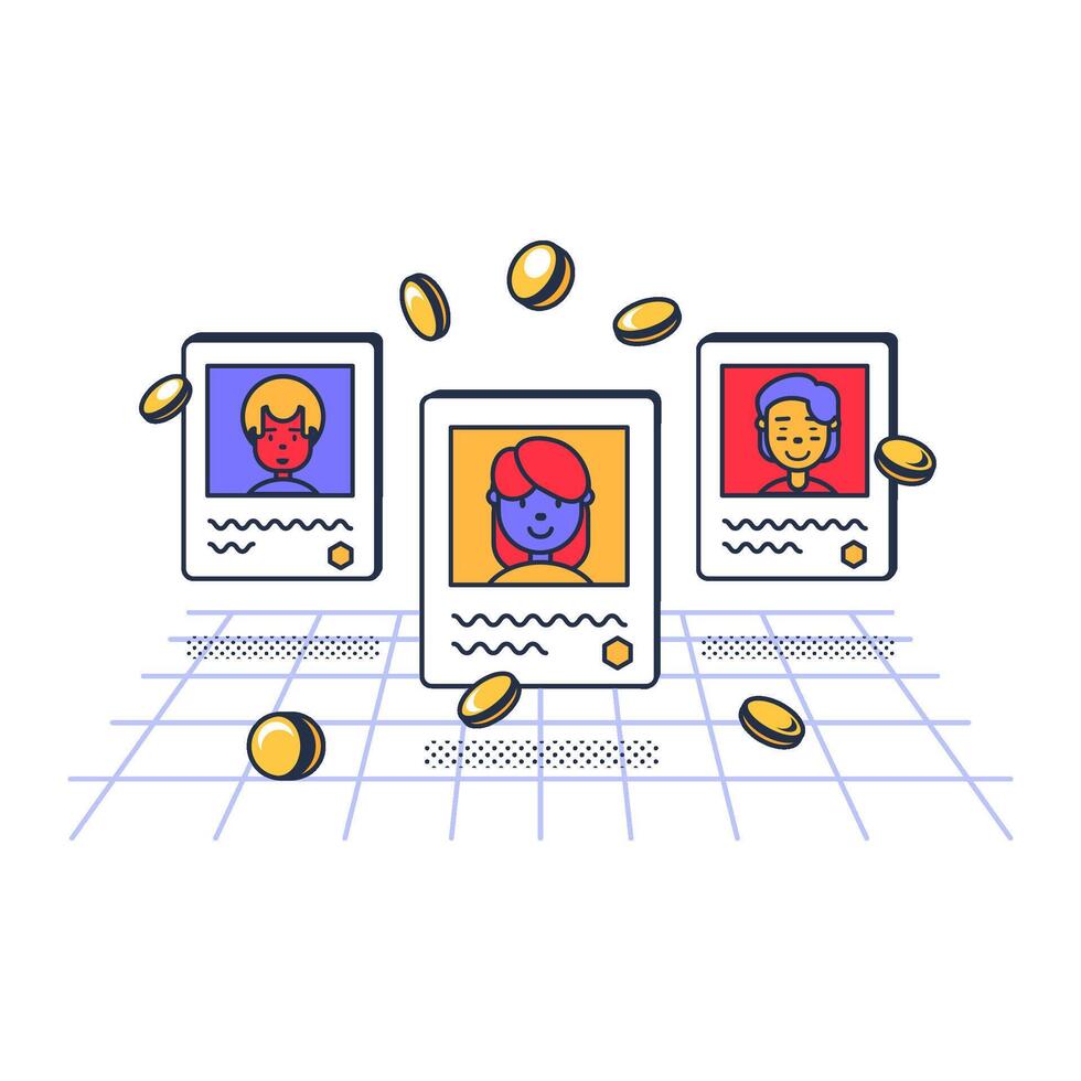 Multi Colored Selling User Data On Concept vector