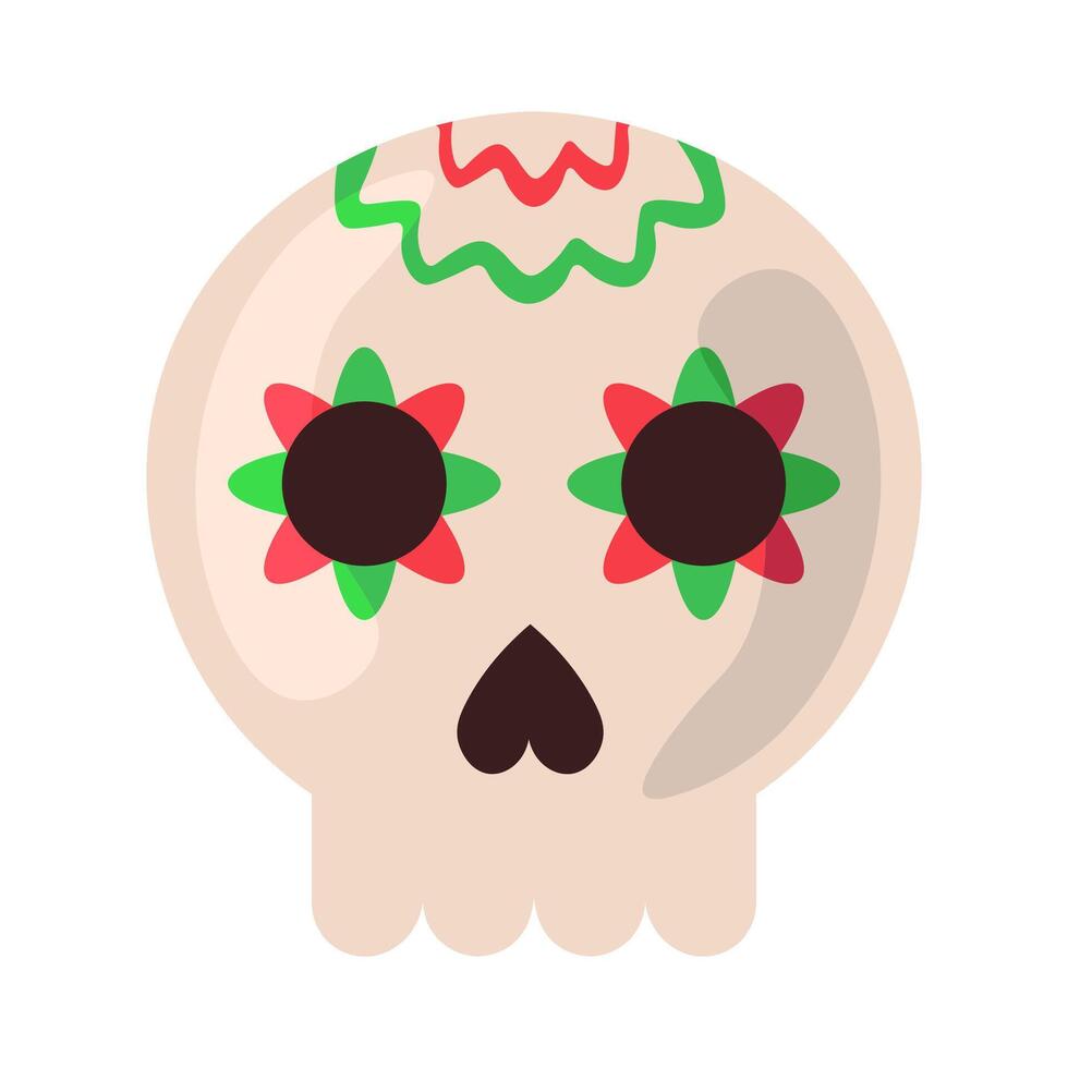 Sugar Skull With Ornaments Celebrate Day Of Dead vector