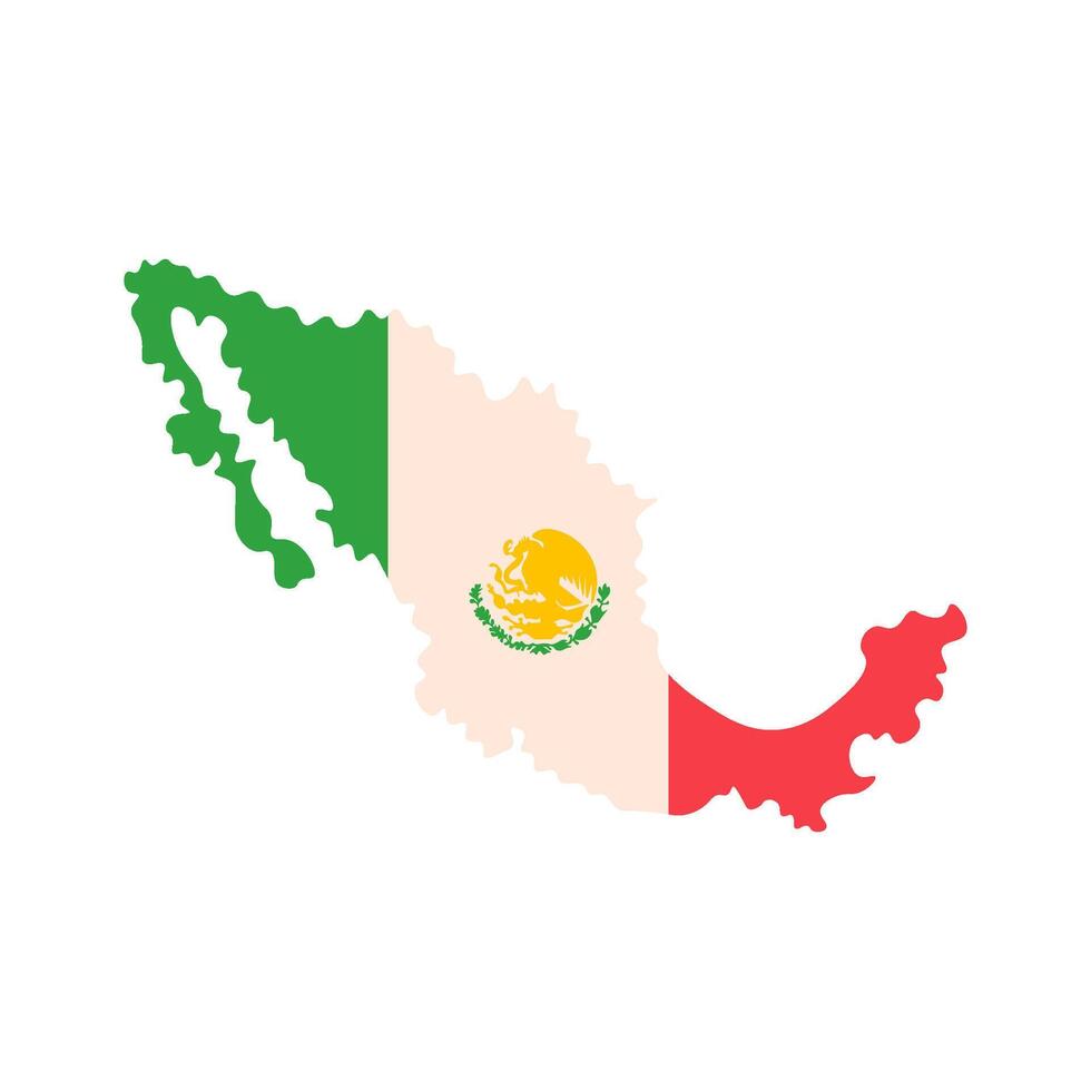 Outline Of Border Country Of Mexico National Flag vector