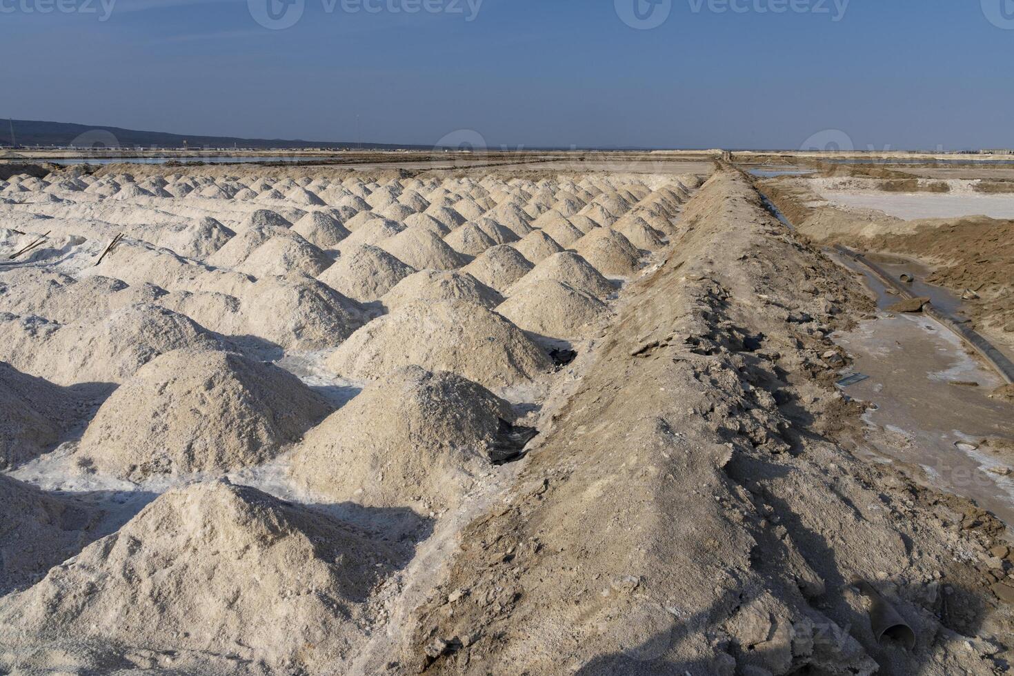 Salt flats near Afera Lake in the Danakil Depression in Ethiopia. photo