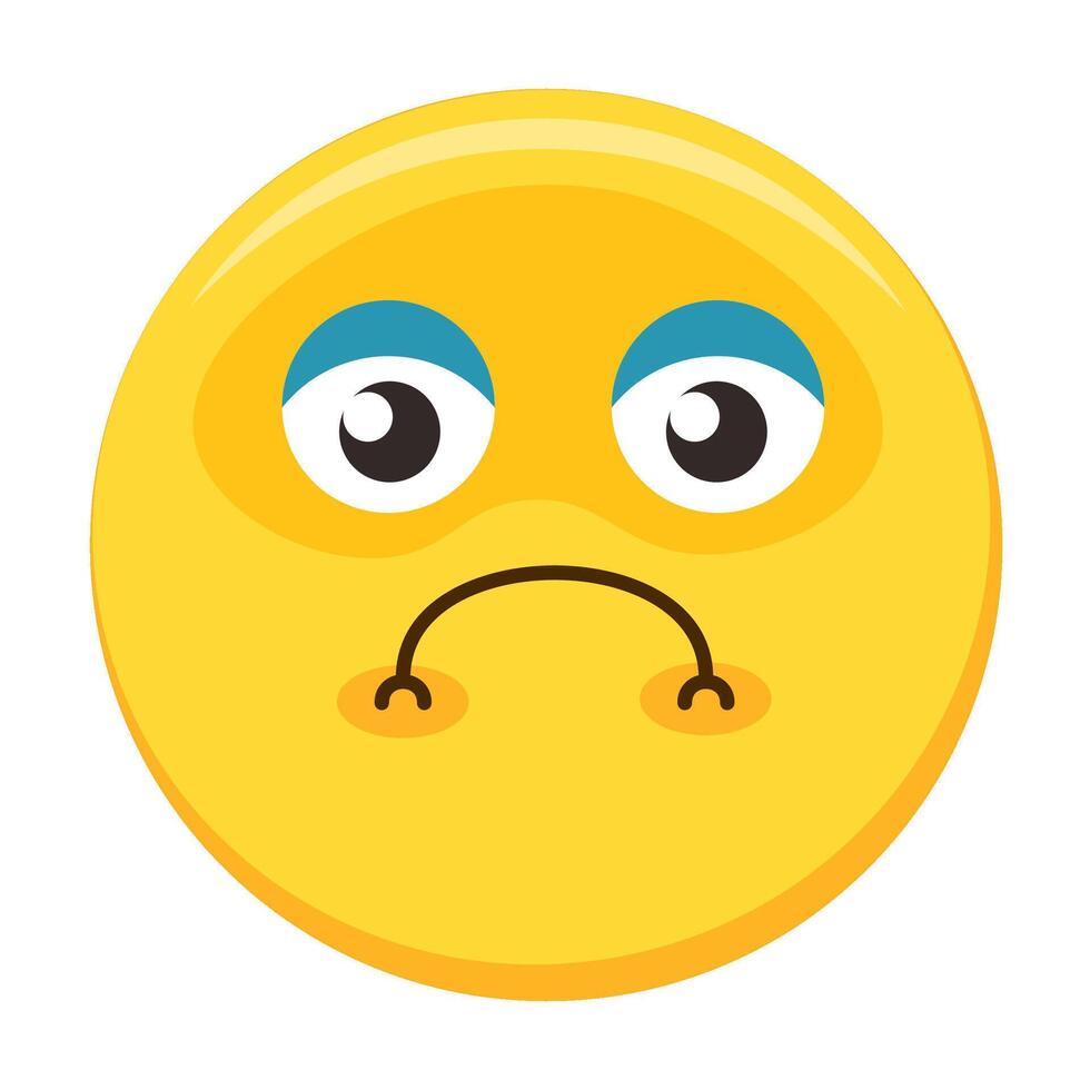 Upset Emoji Cute Cartoon Icon Element vector