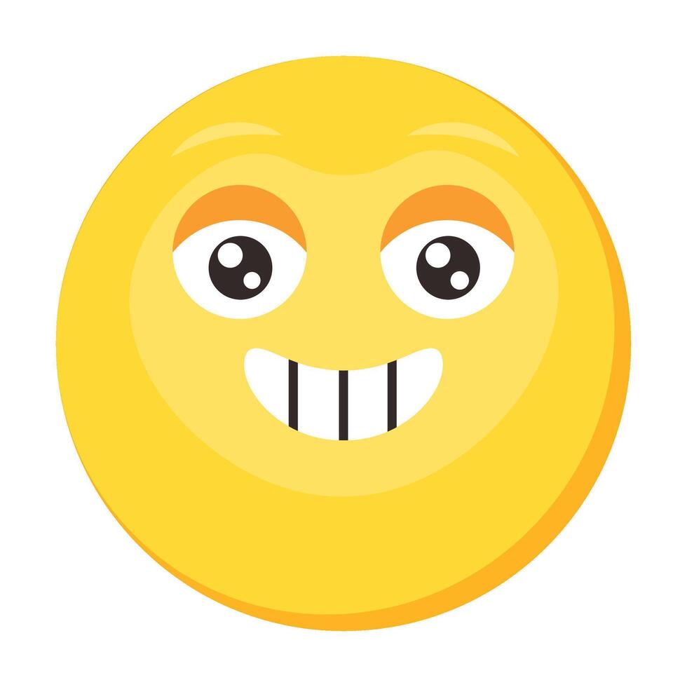 Grin Emoji Cute Cartoon Icon Element vector
