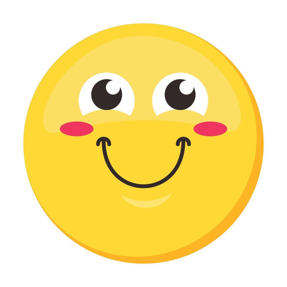 Big Smile Emoji Cute Cartoon Icon Element vector