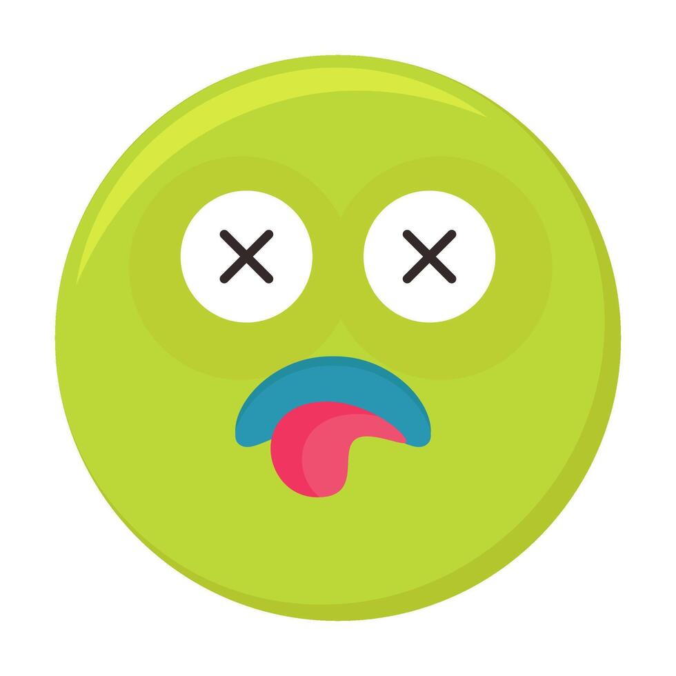 Sick Emoji Cute Cartoon Icon Element vector