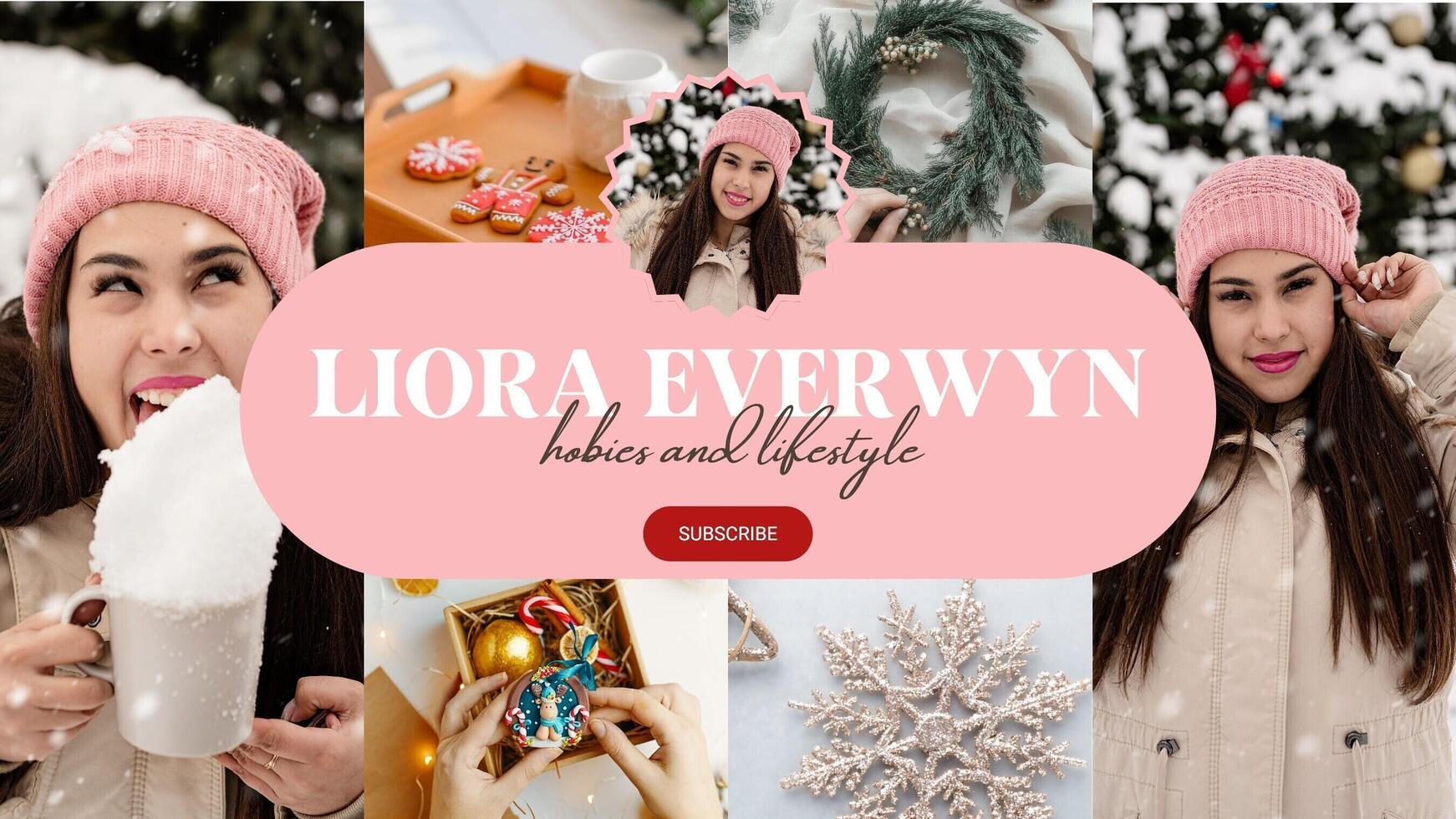 Pink and White Christmas Youtube Banner template