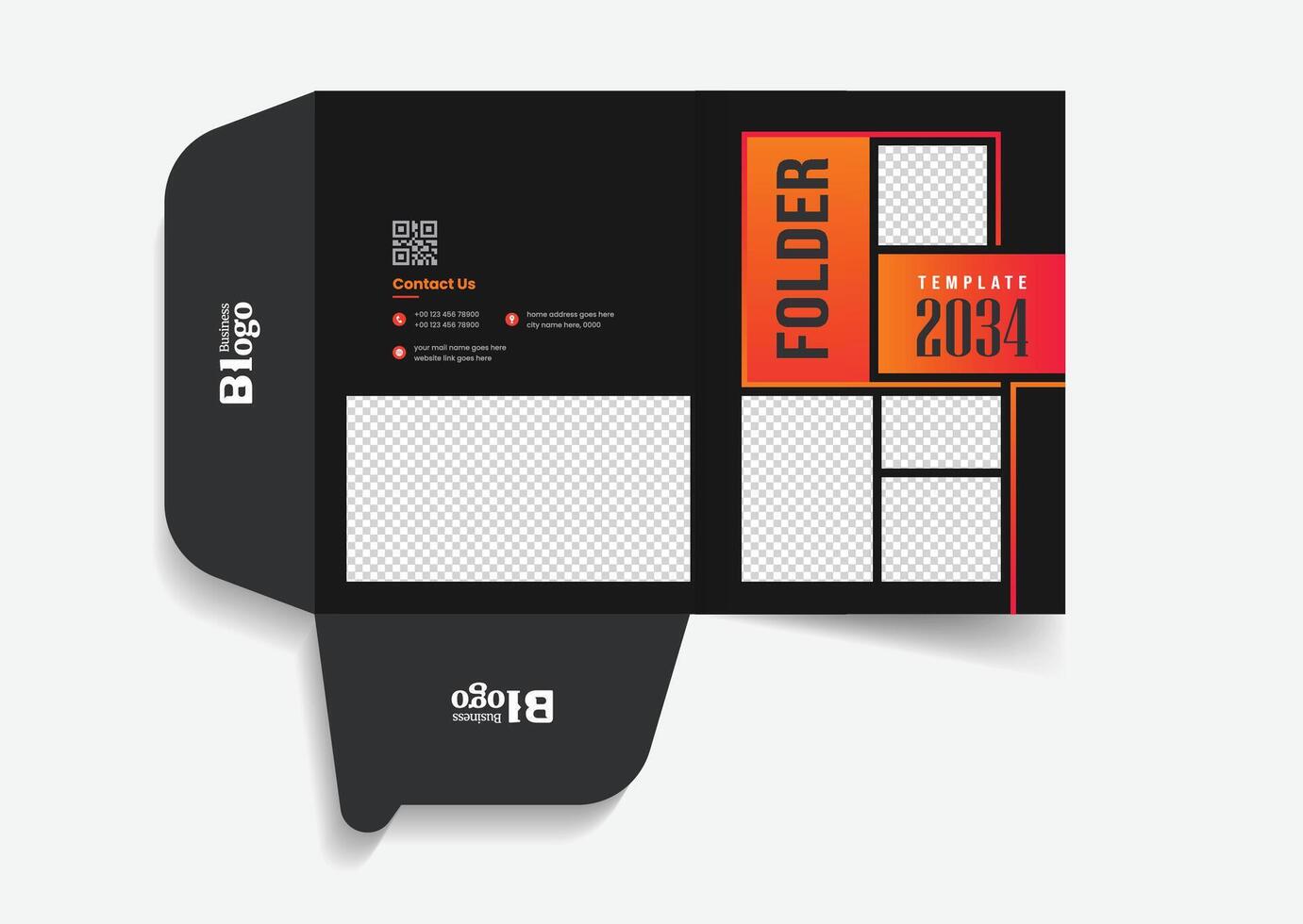 Presentation folder design theme vector