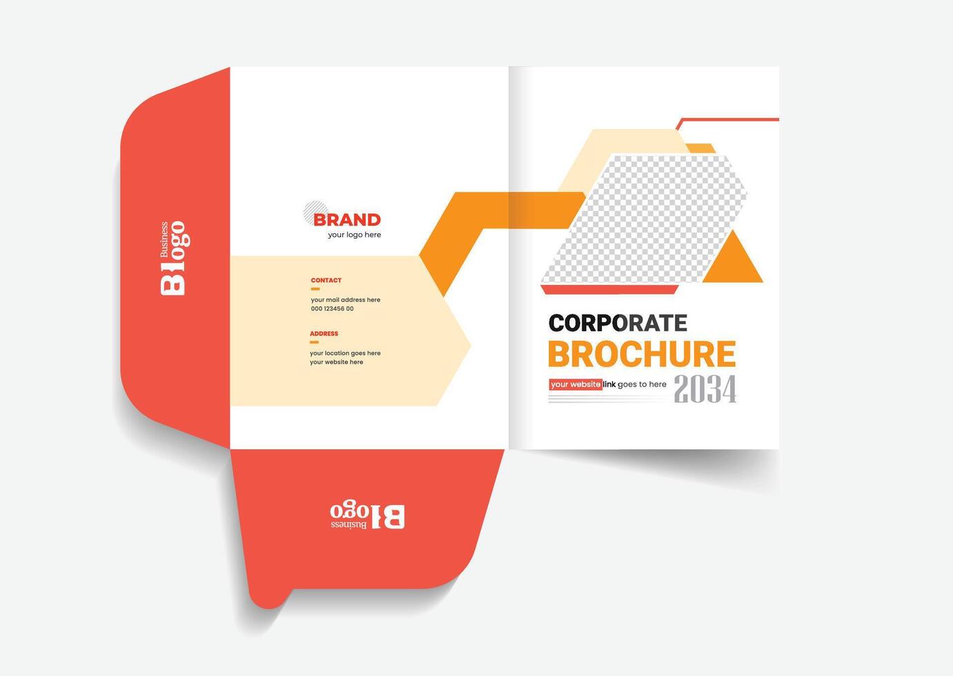 Presentation folder template vector