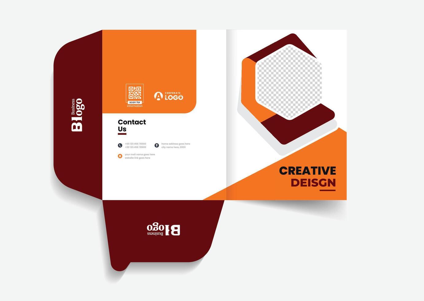 Modern presentation folder template vector