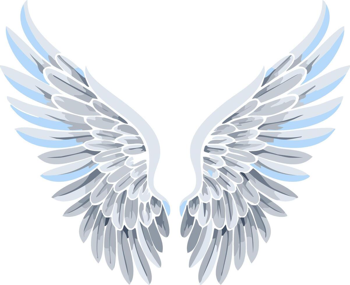 Elegant White Angel Wings Illustration vector