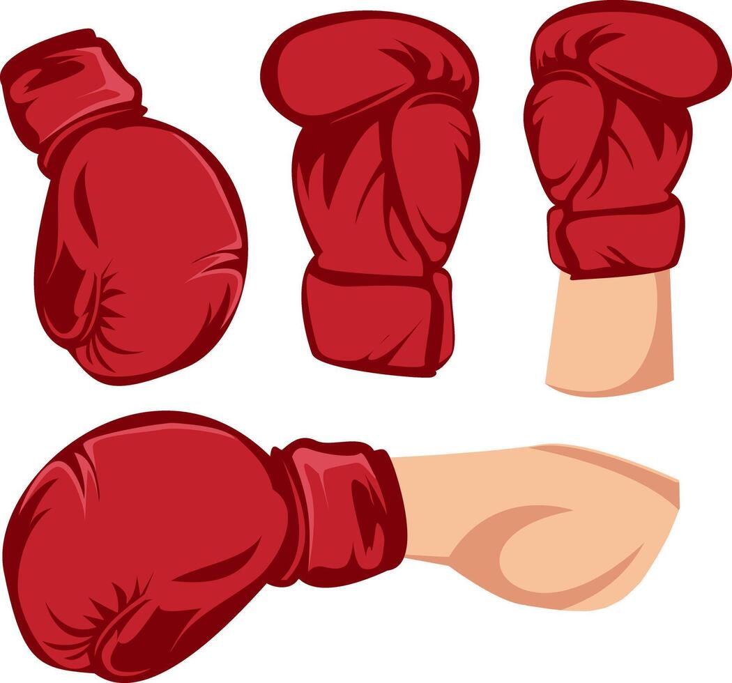 Boxing Glove with Hand Illustration for Sports Design vector