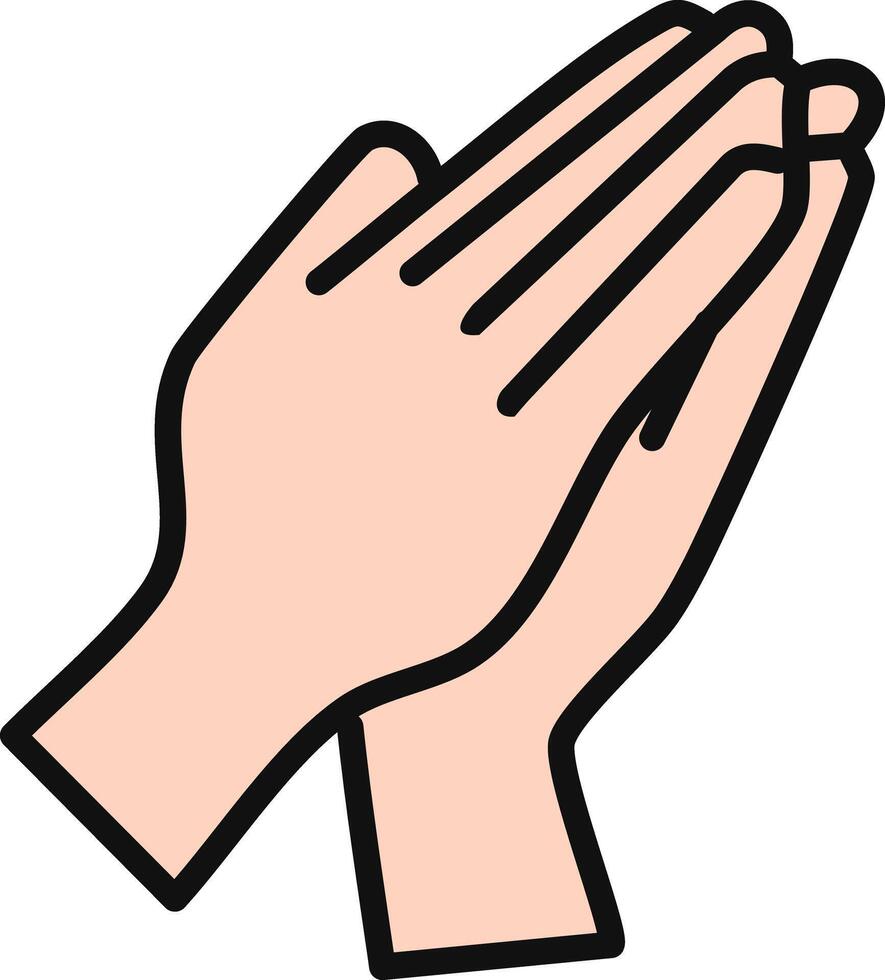 Minimalist Praying Hands Icon vector