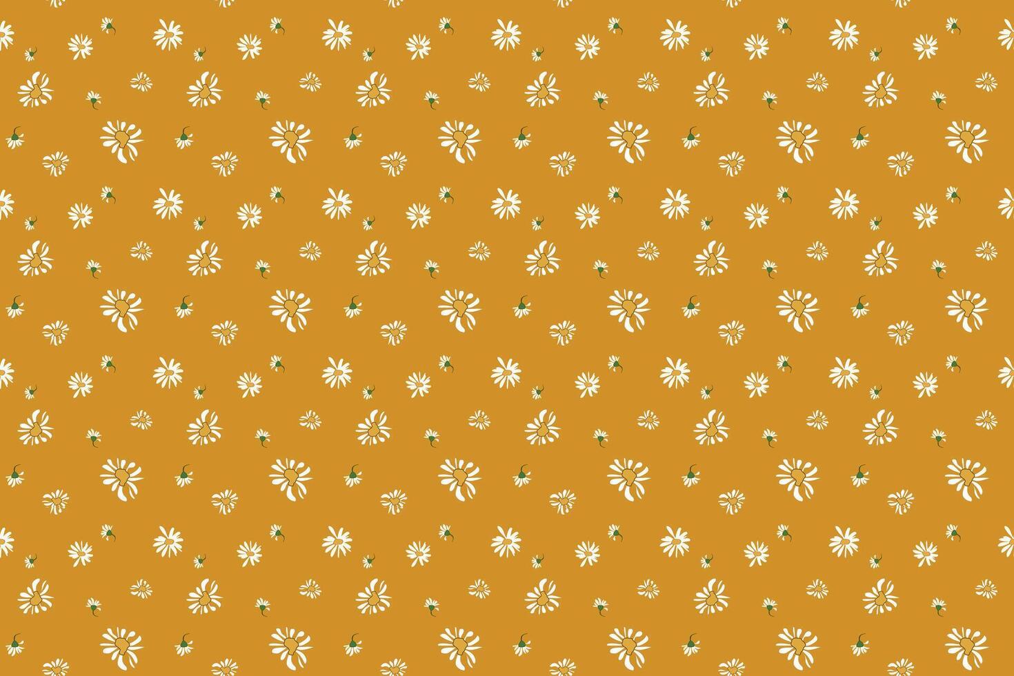A seamless pattern of spring daisy flower design hand drawn spring daisy flower fabric towel design pattern summer print ditsy flower vector