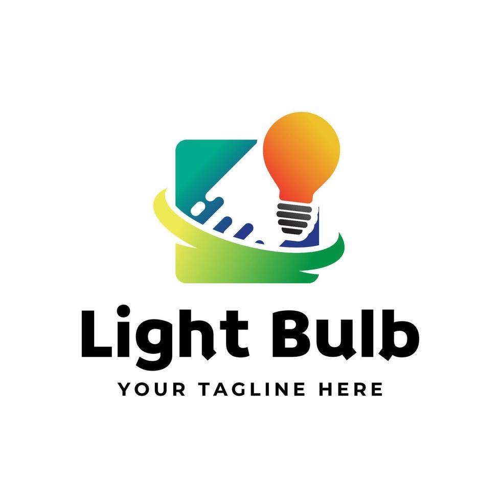 Light bulb logo design vector