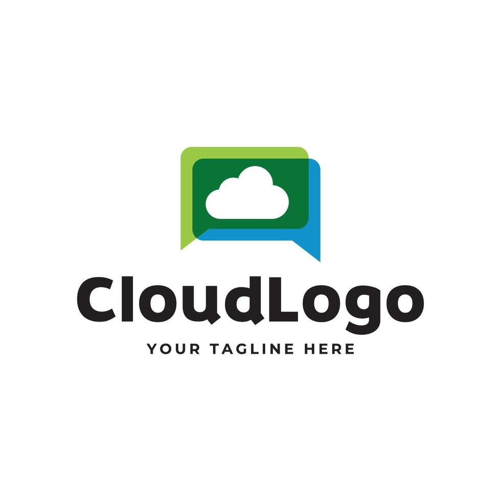 Cloud logo template with a speech bubble vector