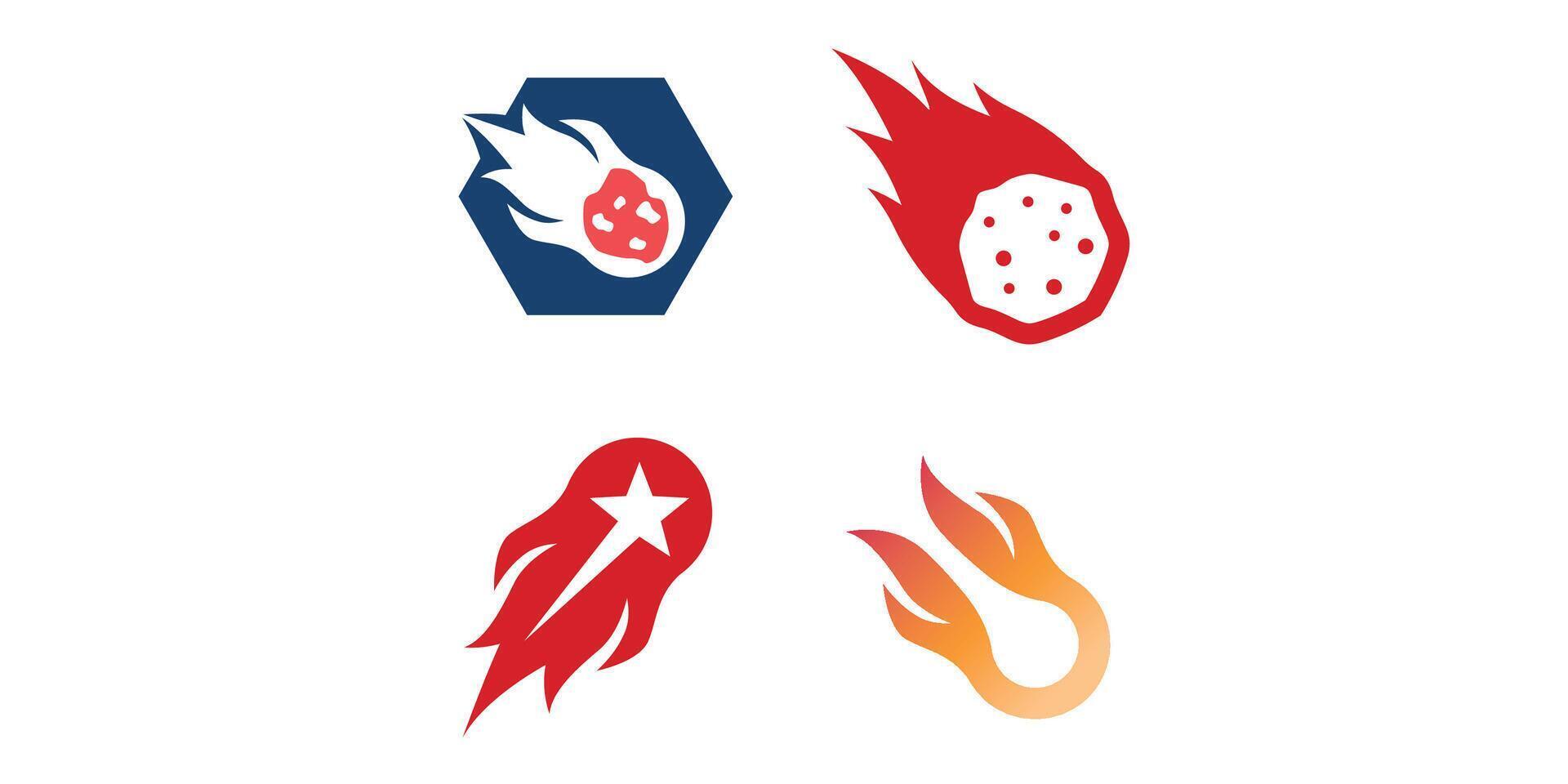 Four different logos for different types of food vector
