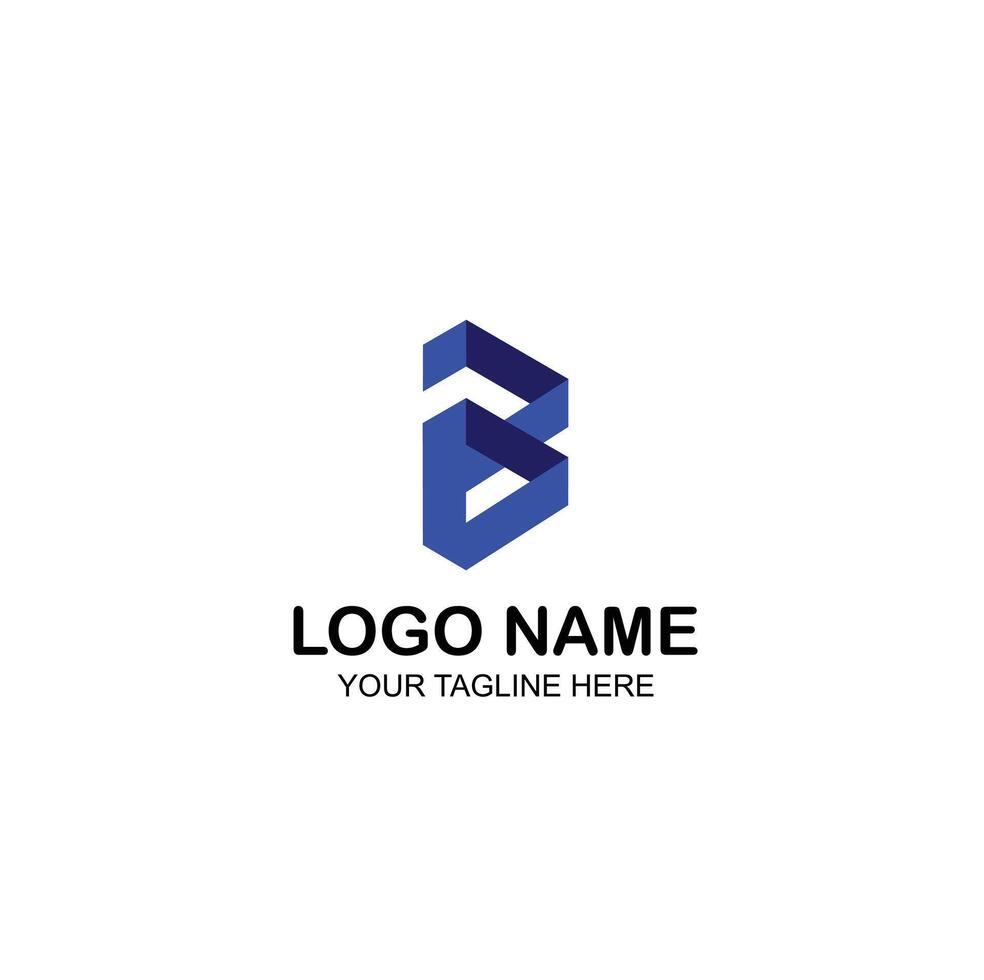 logo b initial icon with creative illustration vector