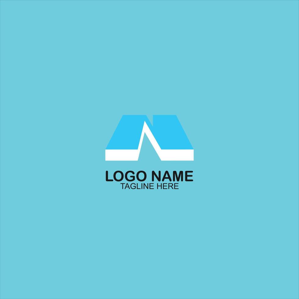 logo n initial icon with creative illustration vector