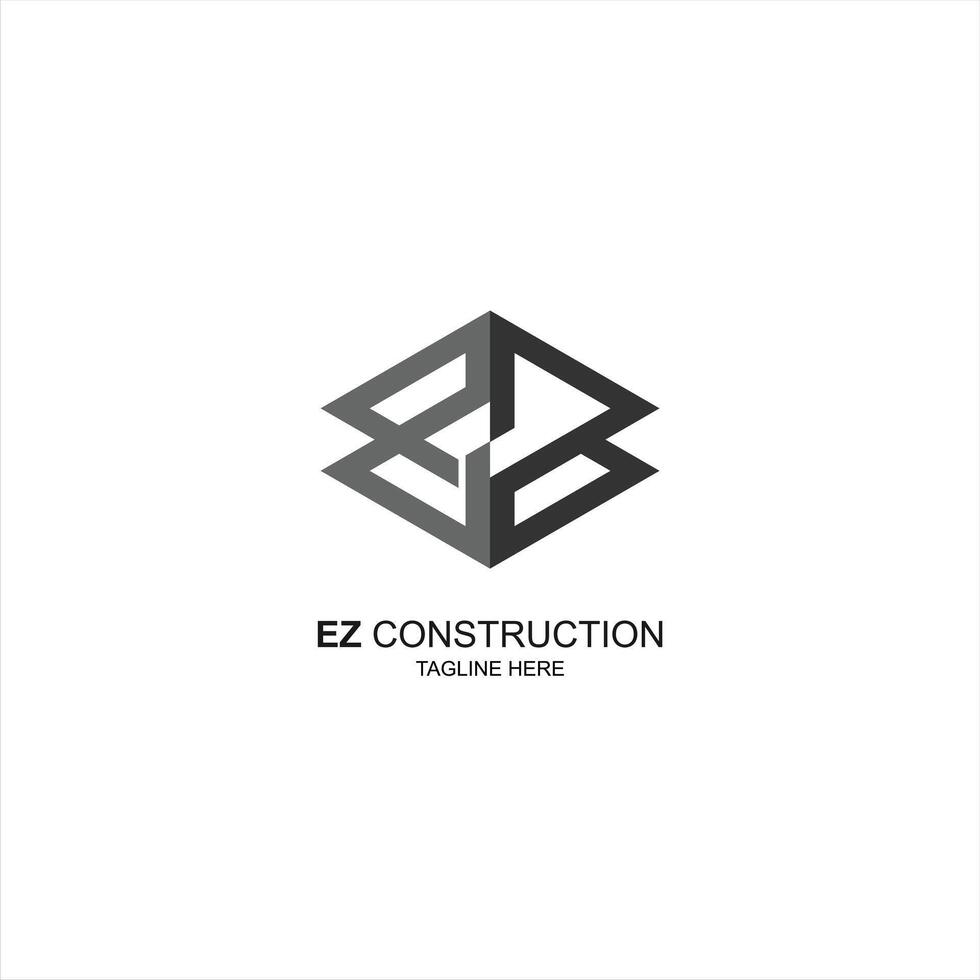 construction logo ez initial with creative illustration vector