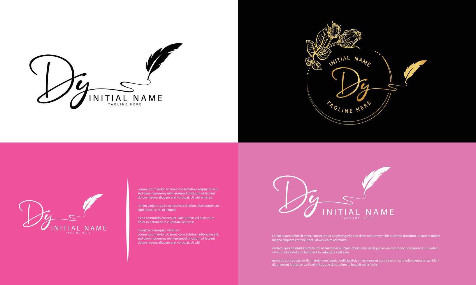 DY Y D initial signature logo template vector