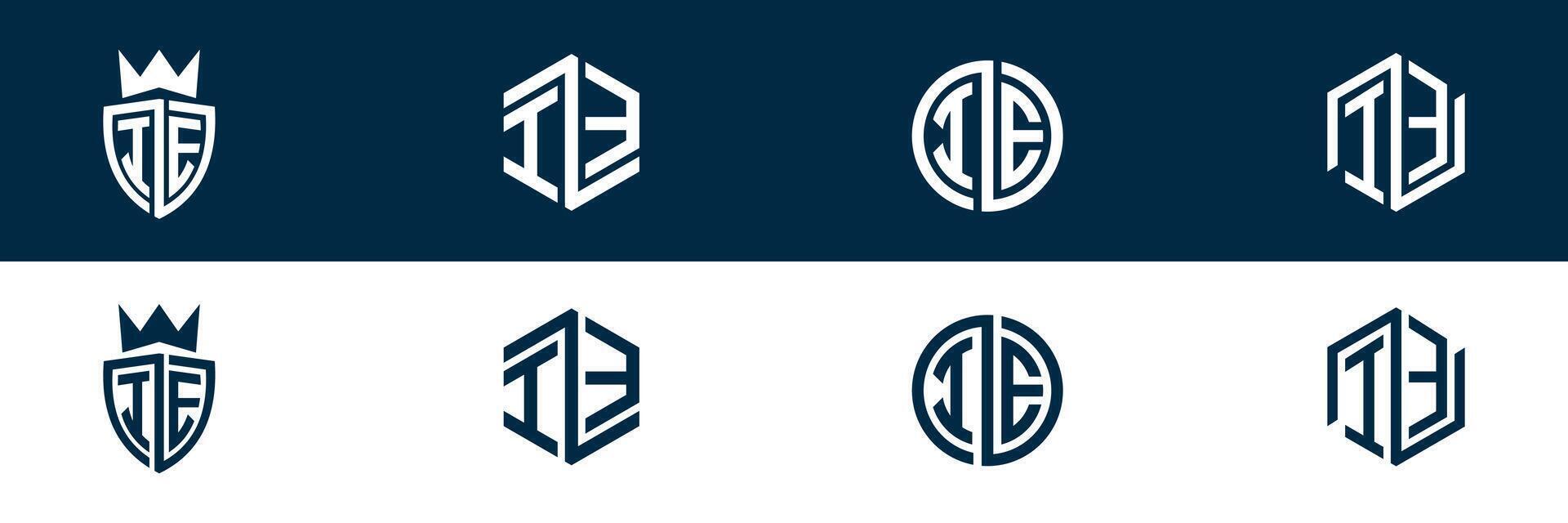 Typography IE EI letter logo design vector