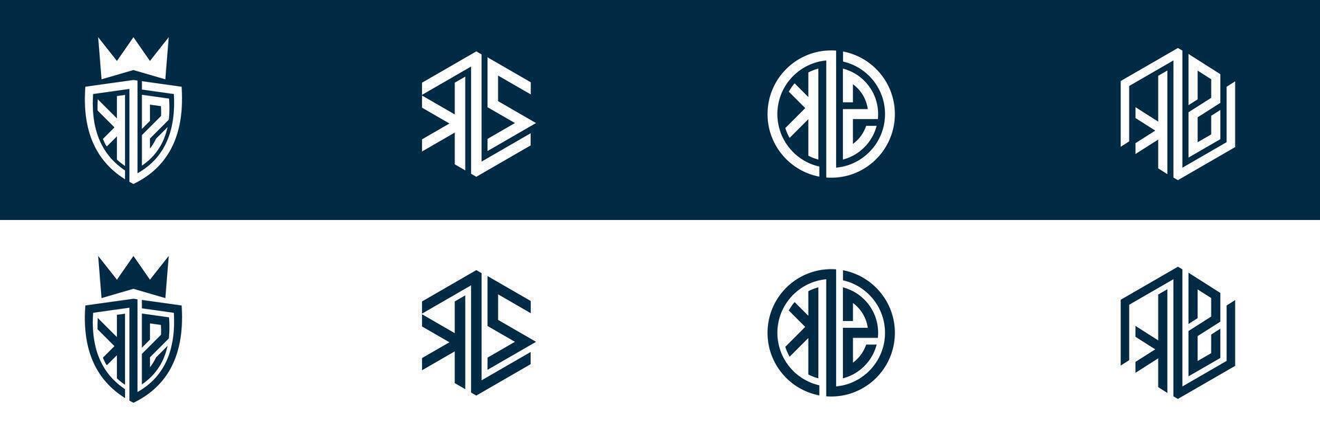 Trendy KM MK letter logo design vector