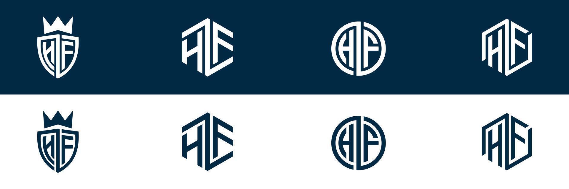Typography letter HF FH logo design vector