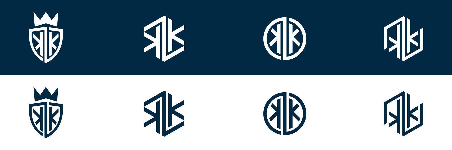 Trendy KK letter logo design vector