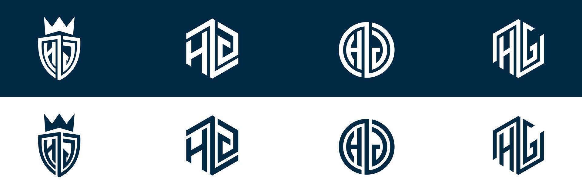 Typography letter HG GH logo design vector