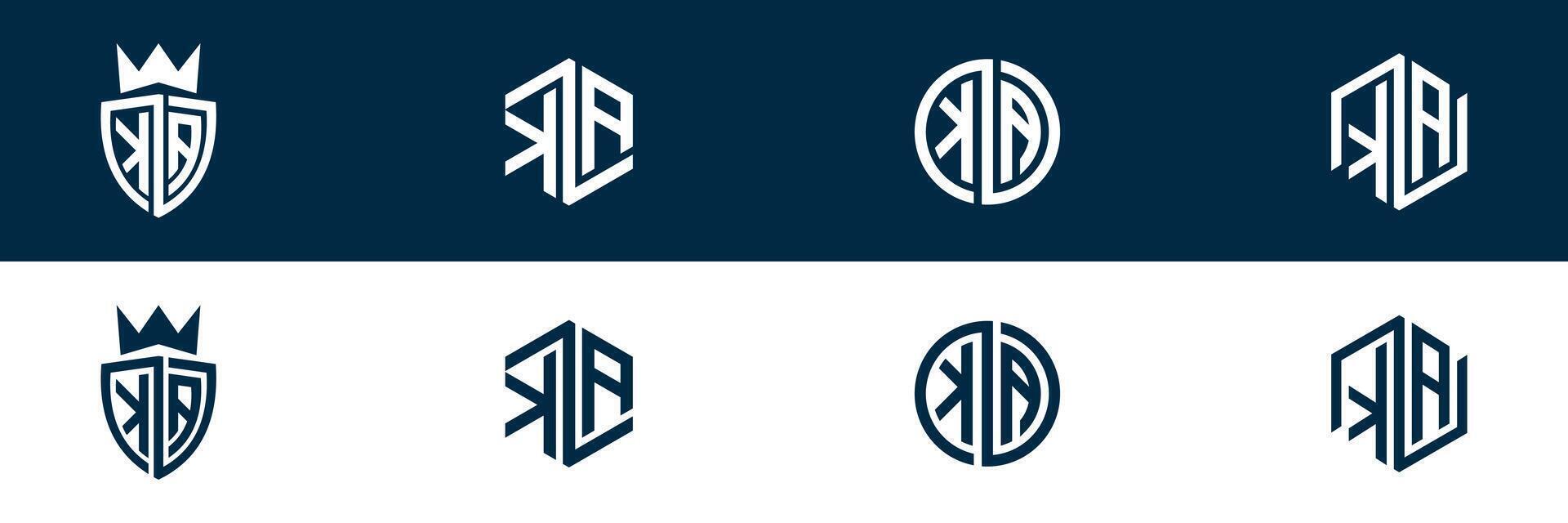 Trendy KA AK letter logo design vector