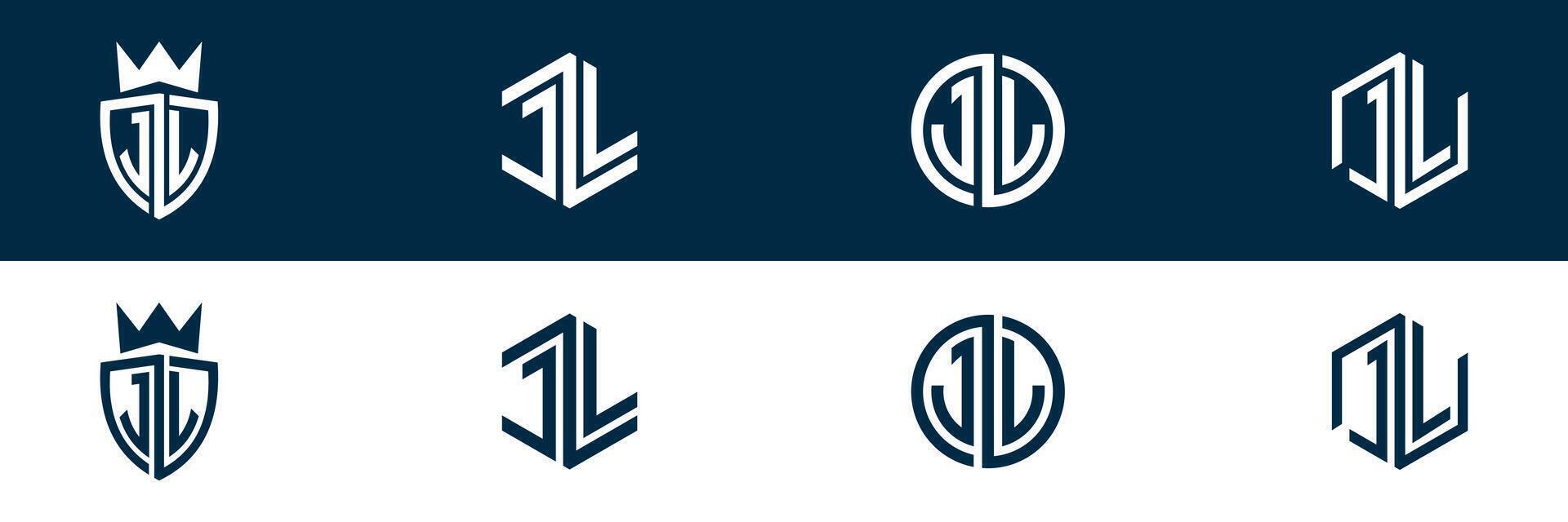Typography JL LJ letter logo design vector